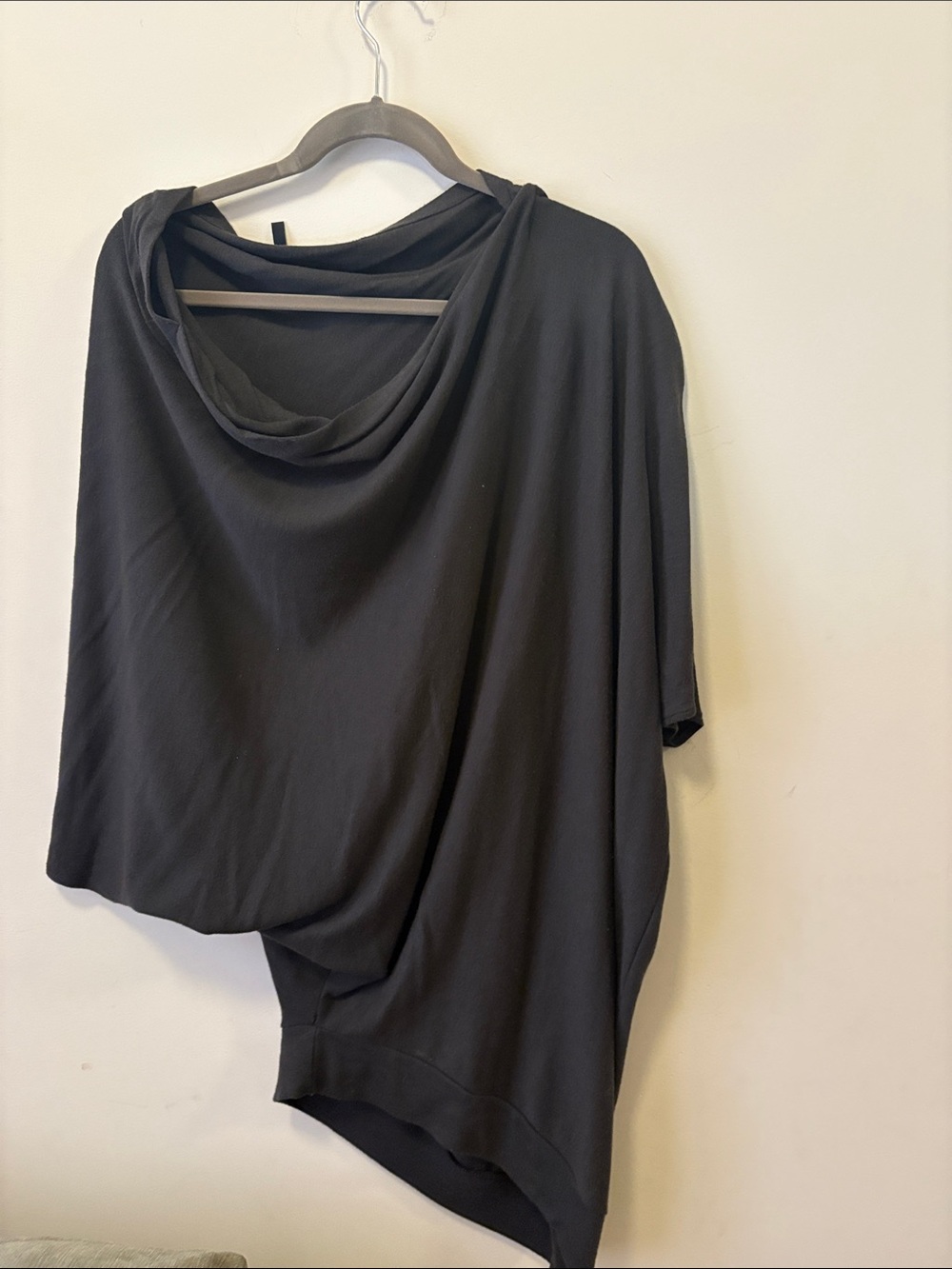 United Colors Of Benetton Off-Shoulder Dolman Top in Charcoal Gray